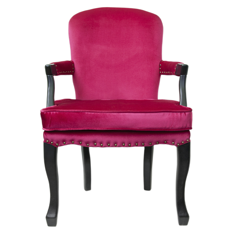 Кресло Aubrey Classical Armchair rose velour Малиновый (Crimson) Черный в Нижнем Новгороде | Loft Concept 