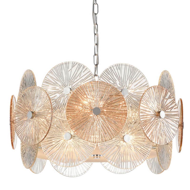 Люстра Decorative Glass discs Chandelier chrome Хром Прозрачный в Нижнем Новгороде | Loft Concept 