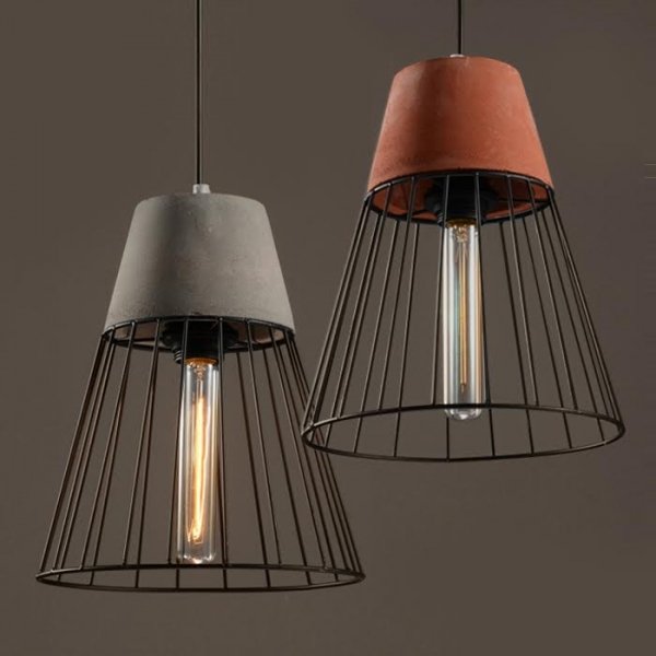 Подвесной светильник Cement Droplight Pendant Light cone Серый Красный Черный в Нижнем Новгороде | Loft Concept 