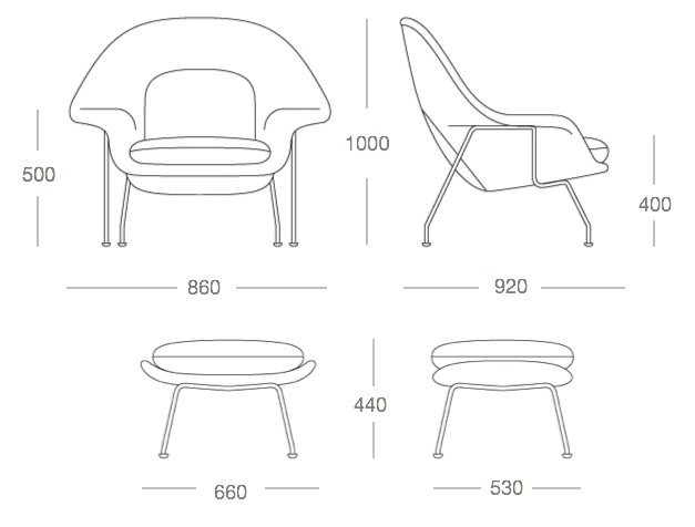 Кресло Womb Chair and Ottoman в Нижнем Новгороде