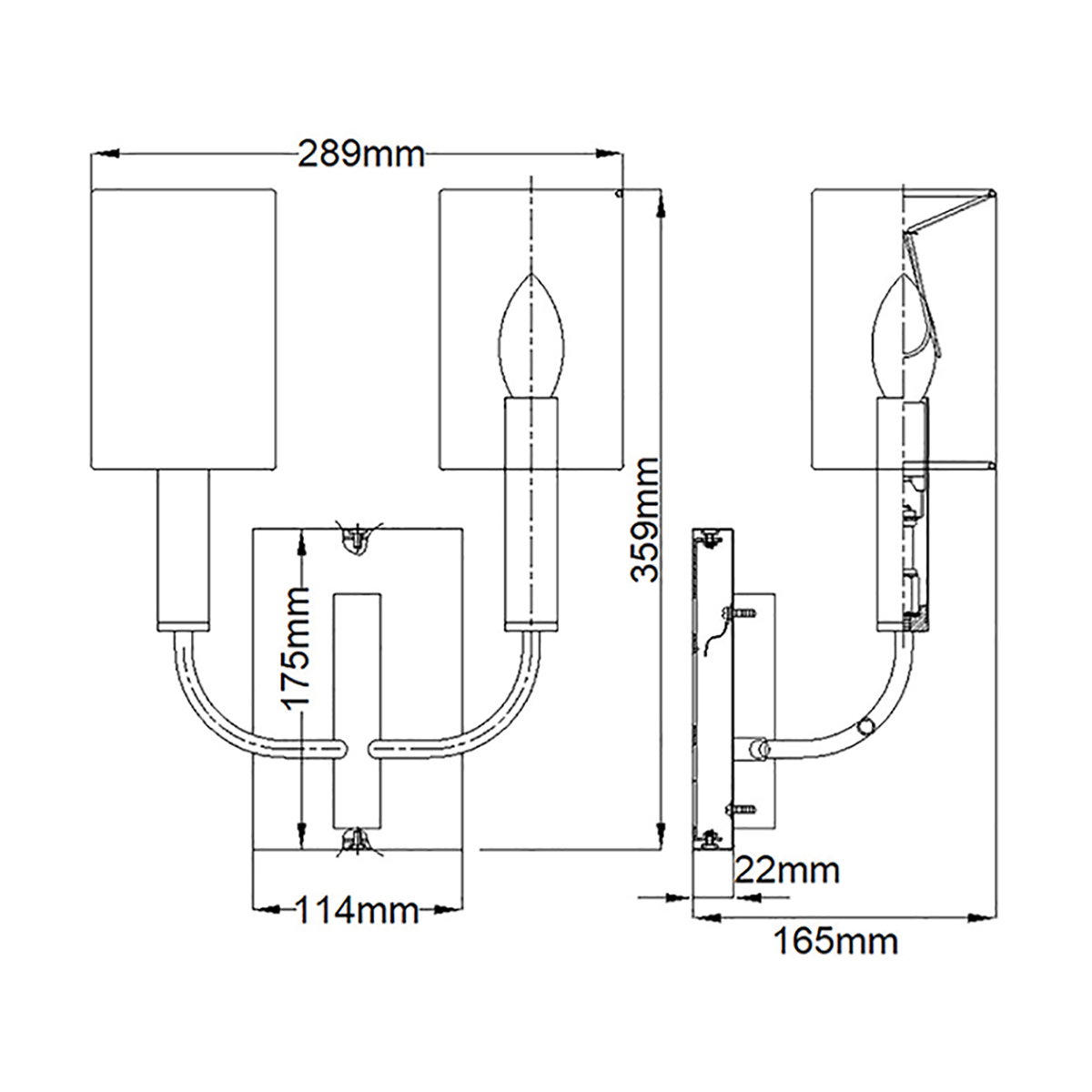 Бра с прямоугольным основанием цвета латунь и 2-мя белыми цилиндрическими льняными абажурами Feiss в Нижнем Новгороде