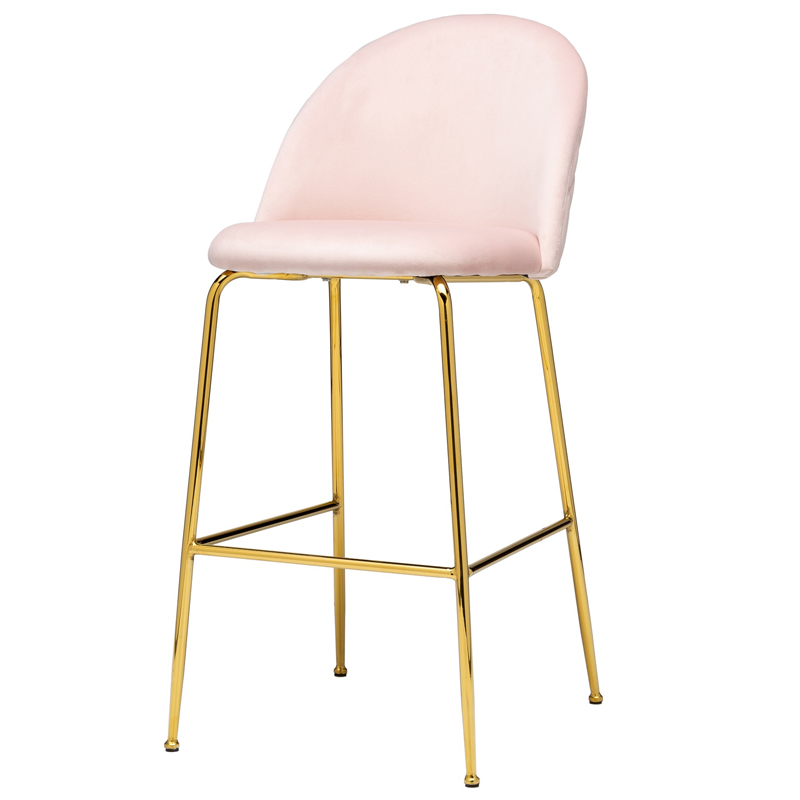 Барный стул Vendramin Bar Stool pink Розовый пастельный Глянцевое золото в Нижнем Новгороде | Loft Concept 