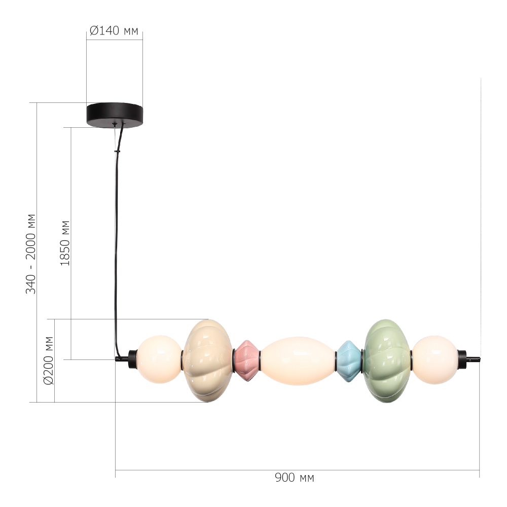 Подвесной светильник линейный с керамическими элементами 24W LED Fragrant Light в Нижнем Новгороде