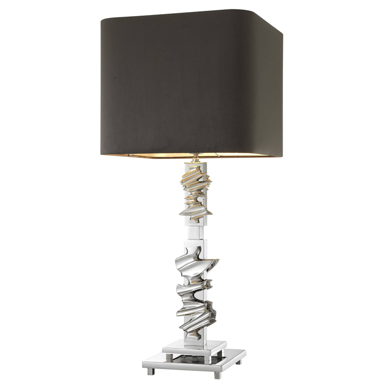 Настольная лампа Eichholtz Table Lamp Abruzzo Nickel Никель Серый в Нижнем Новгороде | Loft Concept 