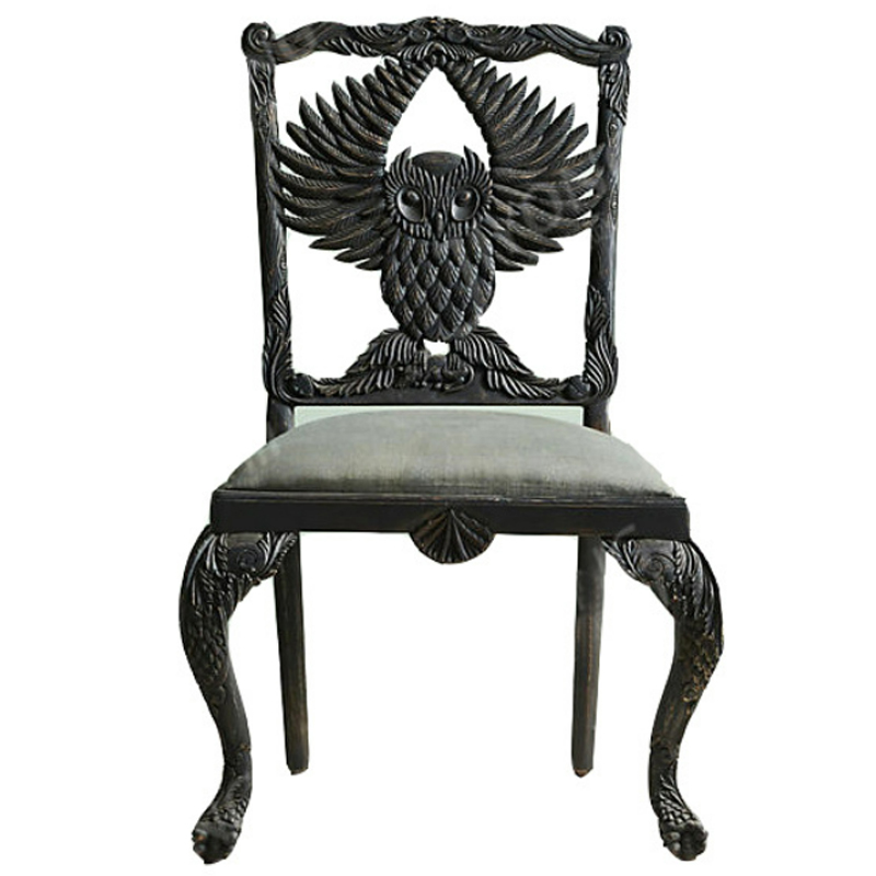 Стул Handcarved Menagerie Owl Dining Chair Черный Черный в Нижнем Новгороде | Loft Concept 