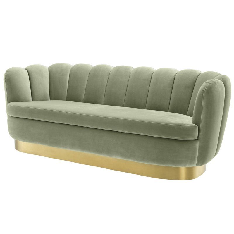 Диван Eichholtz Sofa Mirage pistache green Зеленый шалфей Латунь в Нижнем Новгороде | Loft Concept 