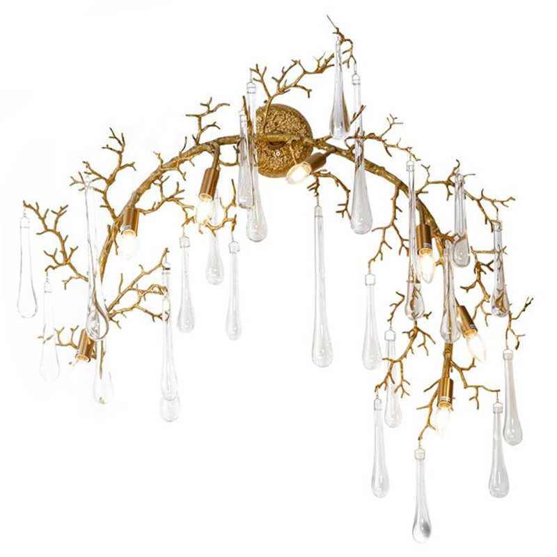 Бра Droplet Branch Gold Wall Lamp Золотой Прозрачное Стекло в Нижнем Новгороде | Loft Concept 