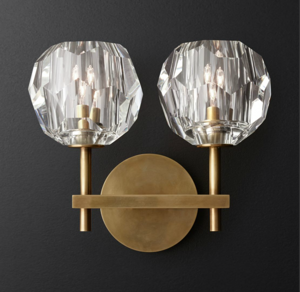 Бра Бра RH Boule de Cristal Double Sconce Brass Латунь в Нижнем Новгороде | Loft Concept 