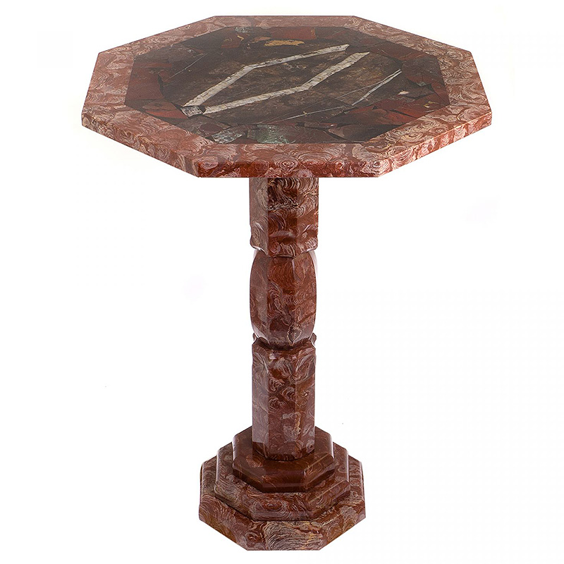 Кофейный стол из натуральных камней Лемезит и Яшма Natural Stone Tables  Терракотовый Коричневый Красный Белый в Нижнем Новгороде | Loft Concept 