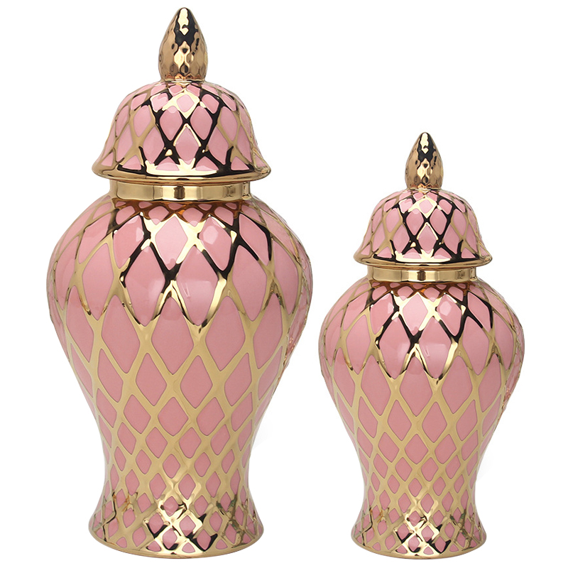 Ваза с крышкой Gold Ornament Pink Vase Розовый Золотой в Нижнем Новгороде | Loft Concept 