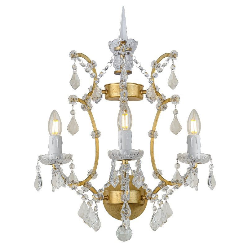 Бра 19th c. Rococo IRON & CLEAR CRYSTAL Gold Wall Lamp Золотой Прозрачное Стекло в Нижнем Новгороде | Loft Concept 