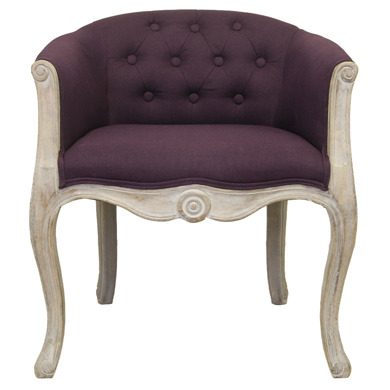 Кресло низкое в стиле прованс Louis French Armchair violet flax Фиолетовый Бежево-серый в Нижнем Новгороде | Loft Concept 