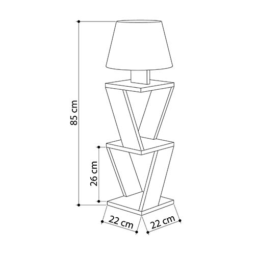 Торшер белый с каркасом с 2-мя полками и тканевым абажуром KOZENA SIDE FLOOR LAMP WHITE в Нижнем Новгороде