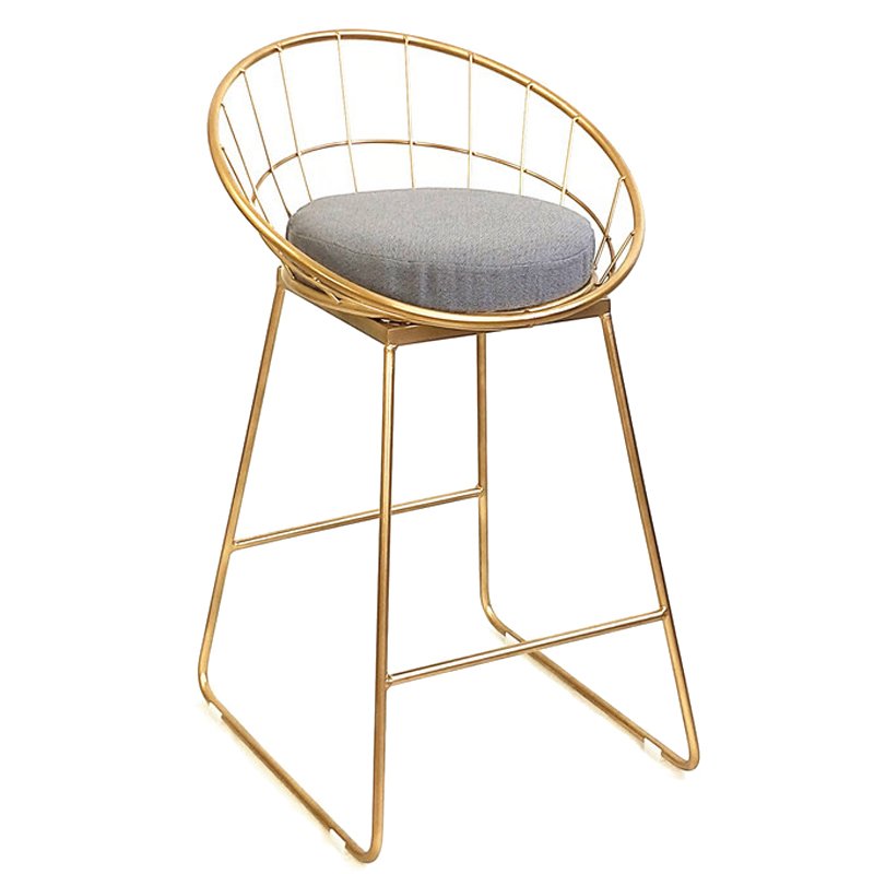 Барный стул Iron bar chair Golden Глянцевое золото Серый в Нижнем Новгороде | Loft Concept 