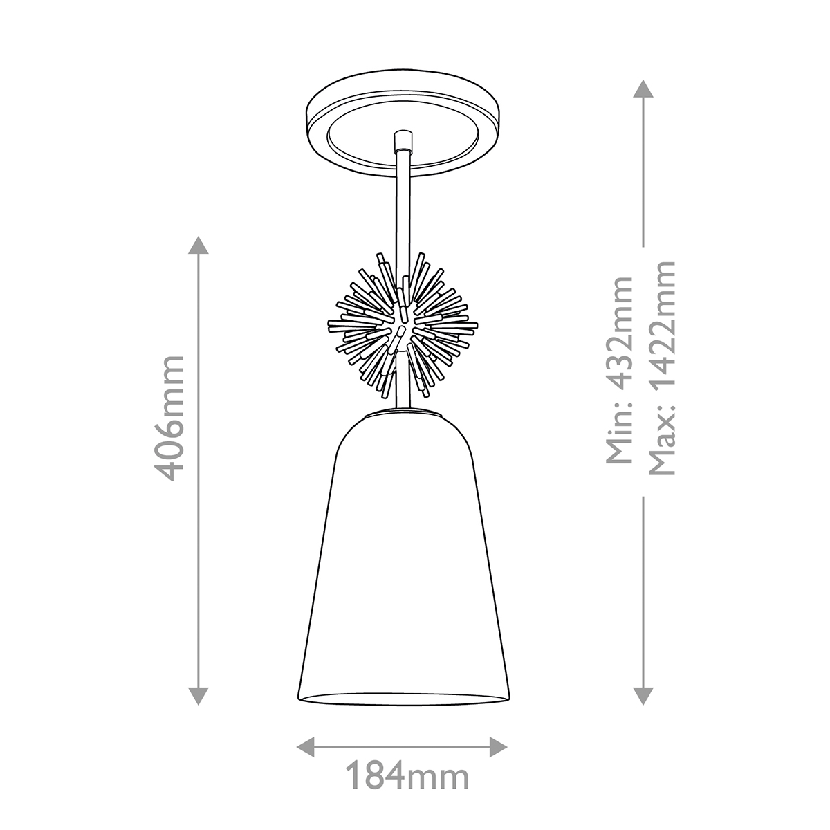 Подвесной светильник золотого цвета с колоколообразным стеклянным плафоном и декоративным элементом Elstead Lighting в Нижнем Новгороде