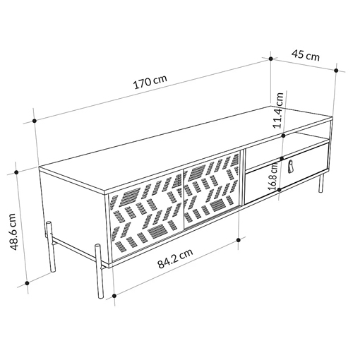 ТВ-тумба с раздвижными дверцами Mallin Metal TV Stand в Нижнем Новгороде