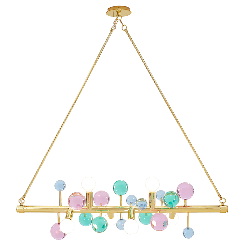 Светильник Jonathan Adler GLOBO SIX-LIGHT LINEAR CHANDELIER Multi Мульти Золотой в Нижнем Новгороде | Loft Concept 