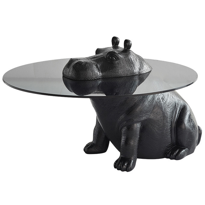 Кофейный Стол Бегемот Hippo Sitting Coffee Table Черный Прозрачный в Нижнем Новгороде | Loft Concept 