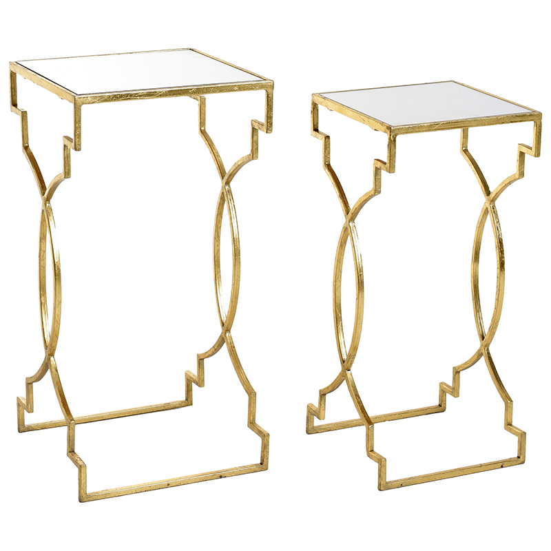 Комплект приставных столов Cowan Side Tables Золотой Прозрачный в Нижнем Новгороде | Loft Concept 