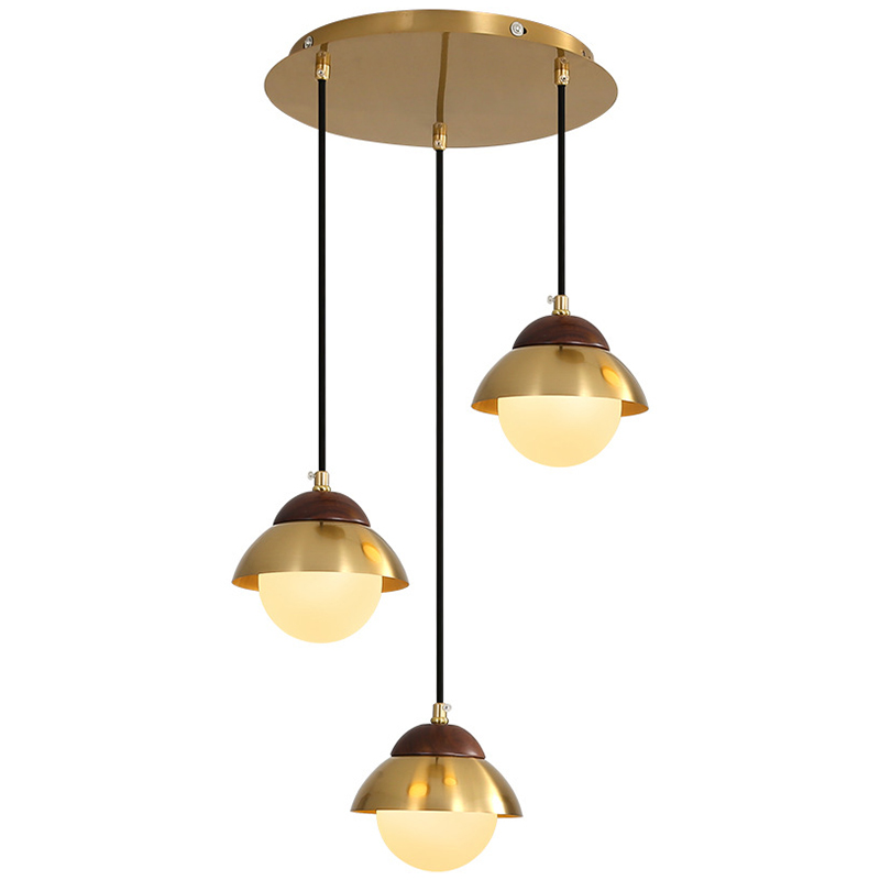 Люстра Roch Wooden Eco Light Chandelier Латунь Коричневый Белый в Нижнем Новгороде | Loft Concept 