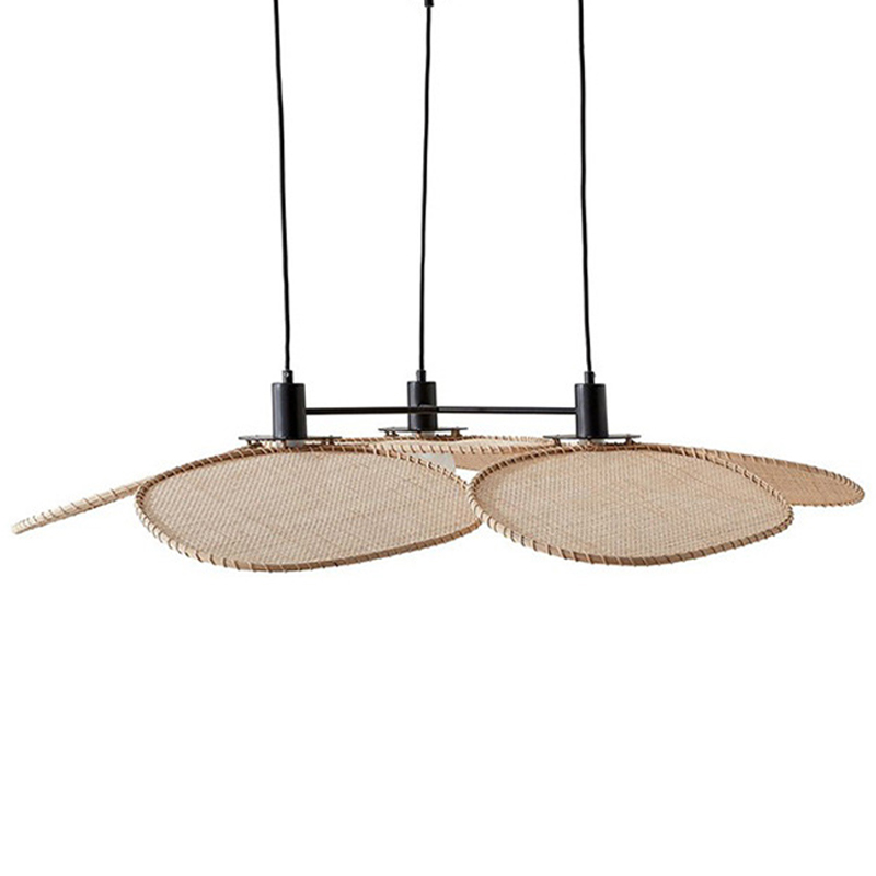 Подвесной светильник Takibi Three Lamp Pendant Бежевый Древесина Черный в Нижнем Новгороде | Loft Concept 