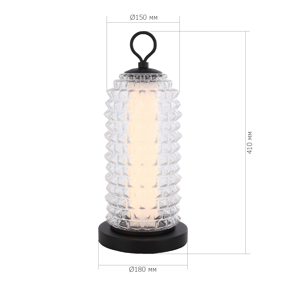 Настольная лампа с прозрачным факутрным стеклянным плафоном Sonora в Нижнем Новгороде