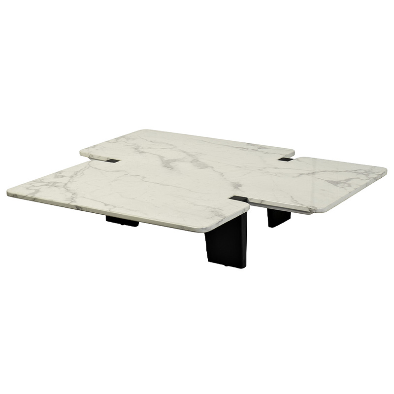 Кофейный стол Lewys Marble Coffee Table Белый Мрамор Bianco Коричневый в Нижнем Новгороде | Loft Concept 