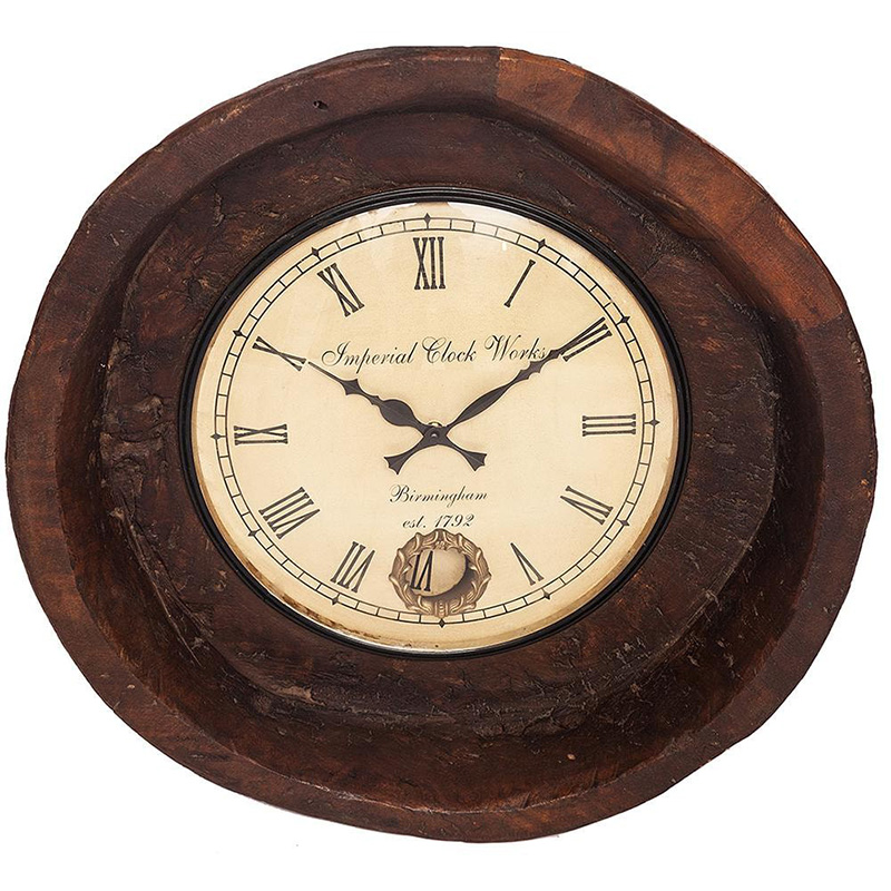 Часы Antique Indian Mango Tree Clock Коричневый в Нижнем Новгороде | Loft Concept 