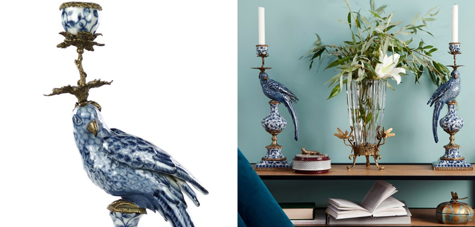 Подсвечник Blue and White Parrot Подсвечник Blue and White Parrot - Loft-Concept в Нижнем Новгороде