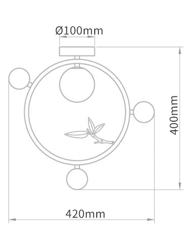 Потолочный светильник Metal Wood Ring Leaf в Нижнем Новгороде