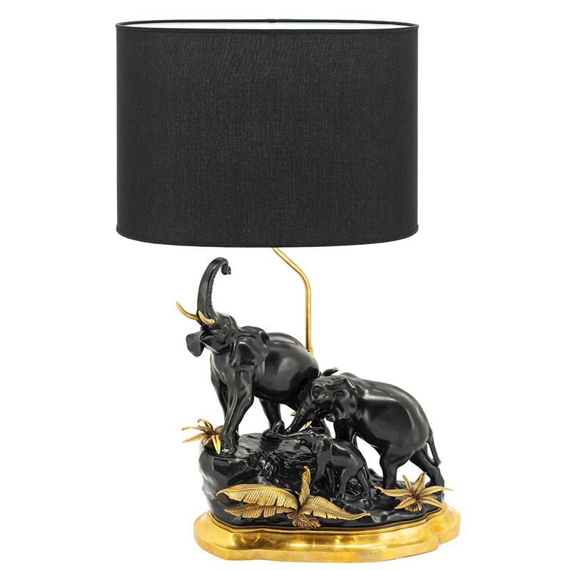 Настольная лампа ABHIKA TABLE LAMP ELEPHANT Черный Золотой в Нижнем Новгороде | Loft Concept 