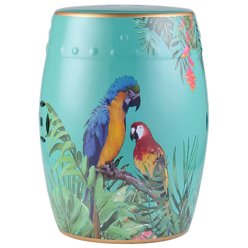 Керамический табурет Parrots Tropical Animal Ceramic Stool Turquoise Бирюзовый Мульти в Нижнем Новгороде | Loft Concept 