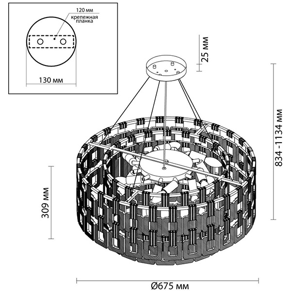 Люстра Ribbed Elements Pendant Round 67 в Нижнем Новгороде