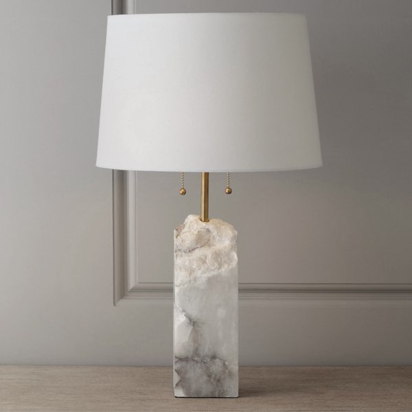 Настольная лампа Regina Andrew Raw Alabaster Lamp Белый Мрамор Bianco в Нижнем Новгороде | Loft Concept 