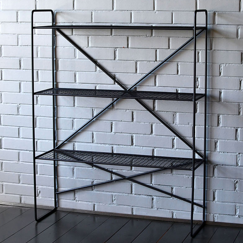 Стеллаж Ridley Black Industrial Metal Rust Rack Черный в Нижнем Новгороде | Loft Concept 