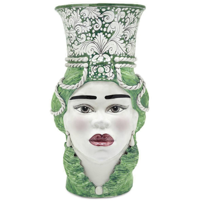 Ваза Vase Moro Lady Giant Ornate Green Зеленый Белый в Нижнем Новгороде | Loft Concept 