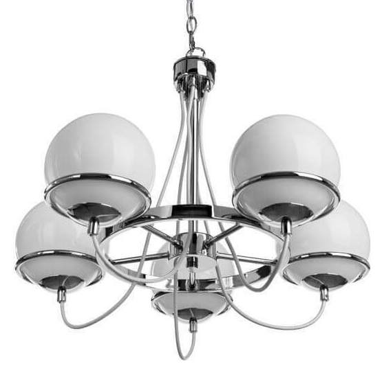 Люстра Melissa Chandelier Chromium 5 Хром Белый в Нижнем Новгороде | Loft Concept 