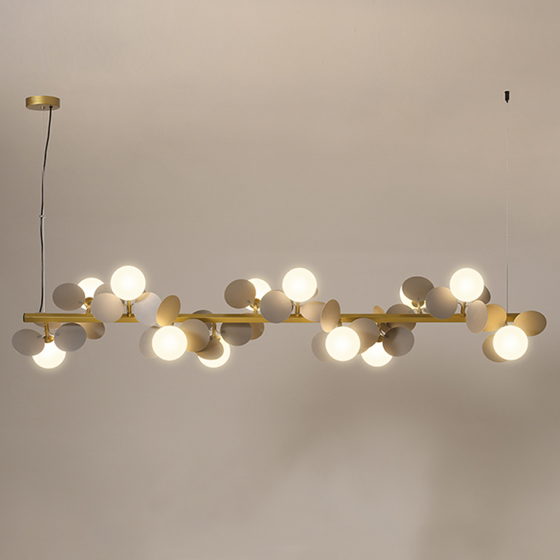 Люстра MATISSE Chandelier Line Золотой Белый Светло-серый в Нижнем Новгороде | Loft Concept 