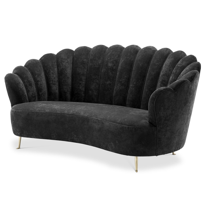 Диван Eichholtz Sofa Messina Black Черный Латунь в Нижнем Новгороде | Loft Concept 