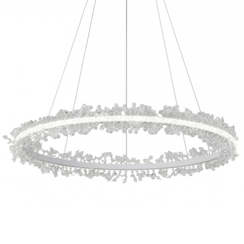 Crystal round chandelier Светильник Белое Кольцо из Хрусталя  Прозрачный Латунь в Нижнем Новгороде | Loft Concept 