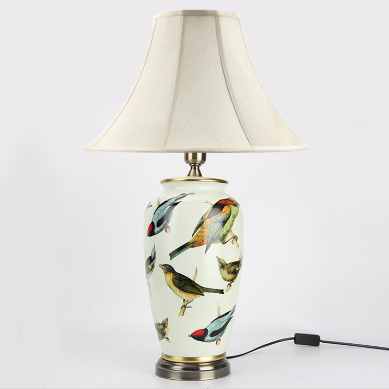 Настольная лампа Birds Blue Table lamp Белый Мульти Золотой в Нижнем Новгороде | Loft Concept 