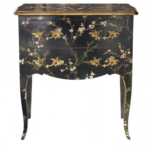 Комод L.XV CHEST OF DRAWERS Black fleurettes Бронза Черный в Нижнем Новгороде | Loft Concept 