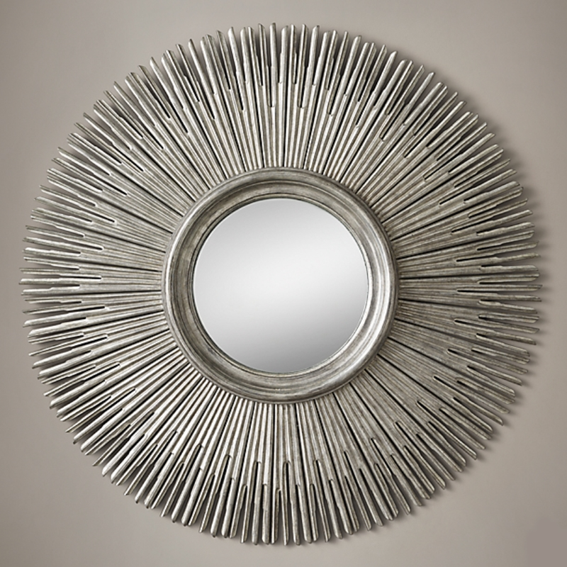 Restoration Hardware ROUND SUNBURST MIRROR Silver Серебро винтаж в Нижнем Новгороде | Loft Concept 