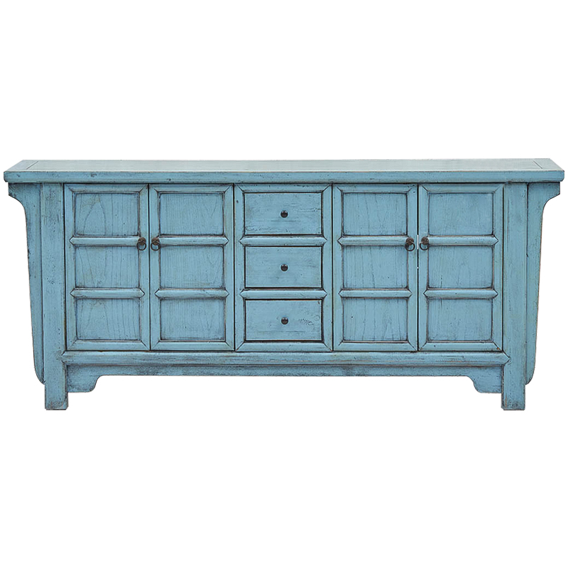 Комод в китайском стиле Blue Chest of Drawers Chinese Collection Голубой Коричневый в Нижнем Новгороде | Loft Concept 