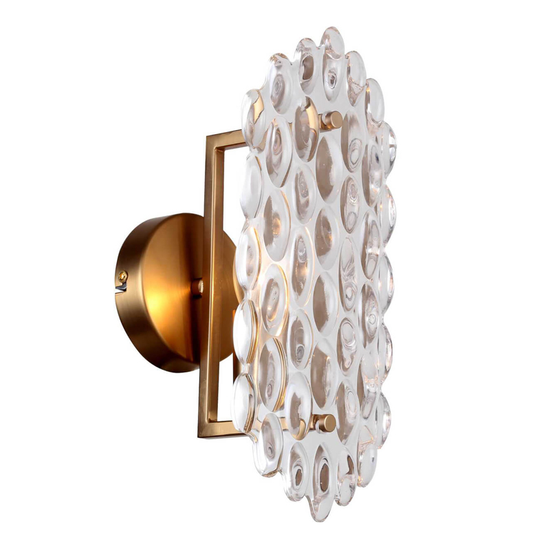 Бра Textured Glass Chandelier sconce oval Глянцевое золото Прозрачное Стекло в Нижнем Новгороде | Loft Concept 