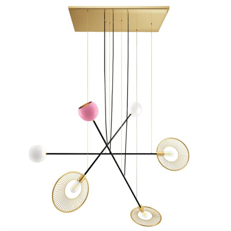 Дизайнерская Люстра Melrose Suspension Lamp Brass Aluminum Lacquered Мульти в Нижнем Новгороде | Loft Concept 