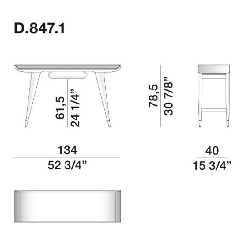 Дизайнерский рабочий стол из массива дерева Gio Ponti D.847.1 Writing Desk в Нижнем Новгороде