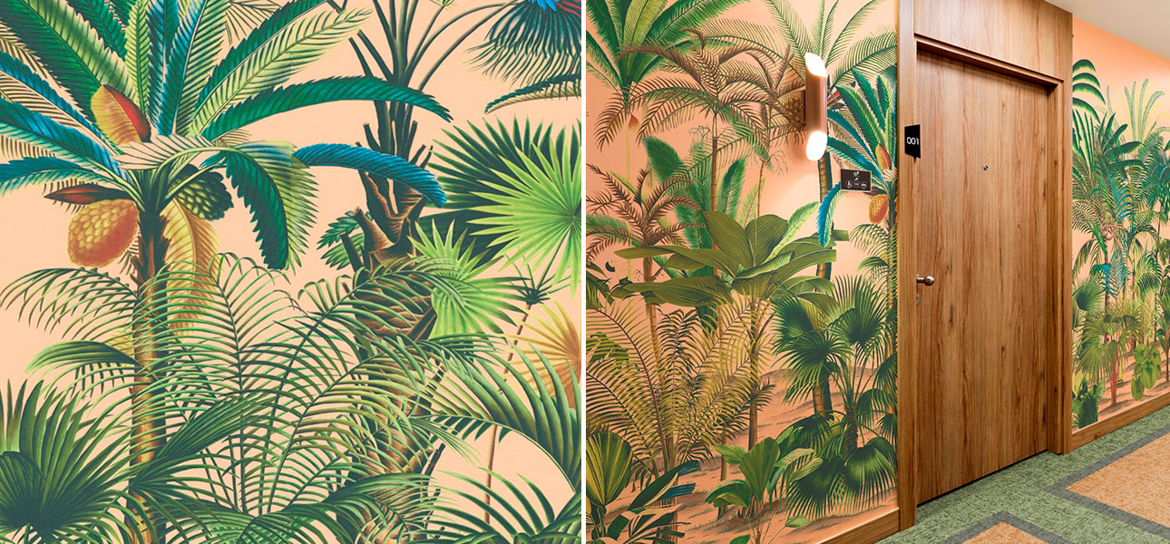 Обои ручная роспись Palmetum Tangerine - фото