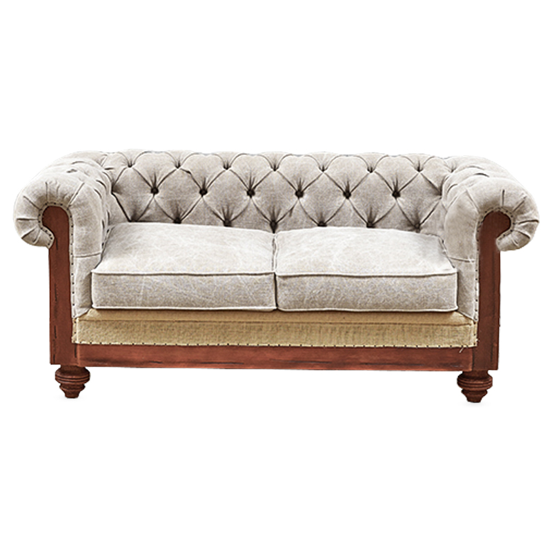 Диван Deconstructed Chesterfield Sofa double Ivory Коричневый Бежево-серый в Нижнем Новгороде | Loft Concept 