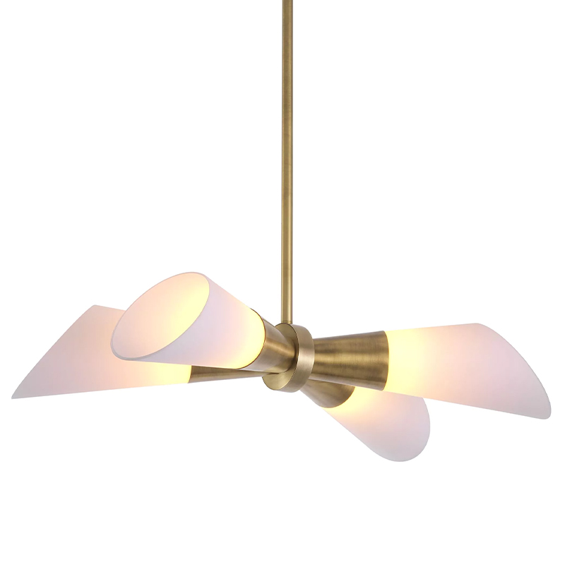 Люстра Eichholtz Ceiling Lamp Papillon Латунь Белый в Нижнем Новгороде | Loft Concept 